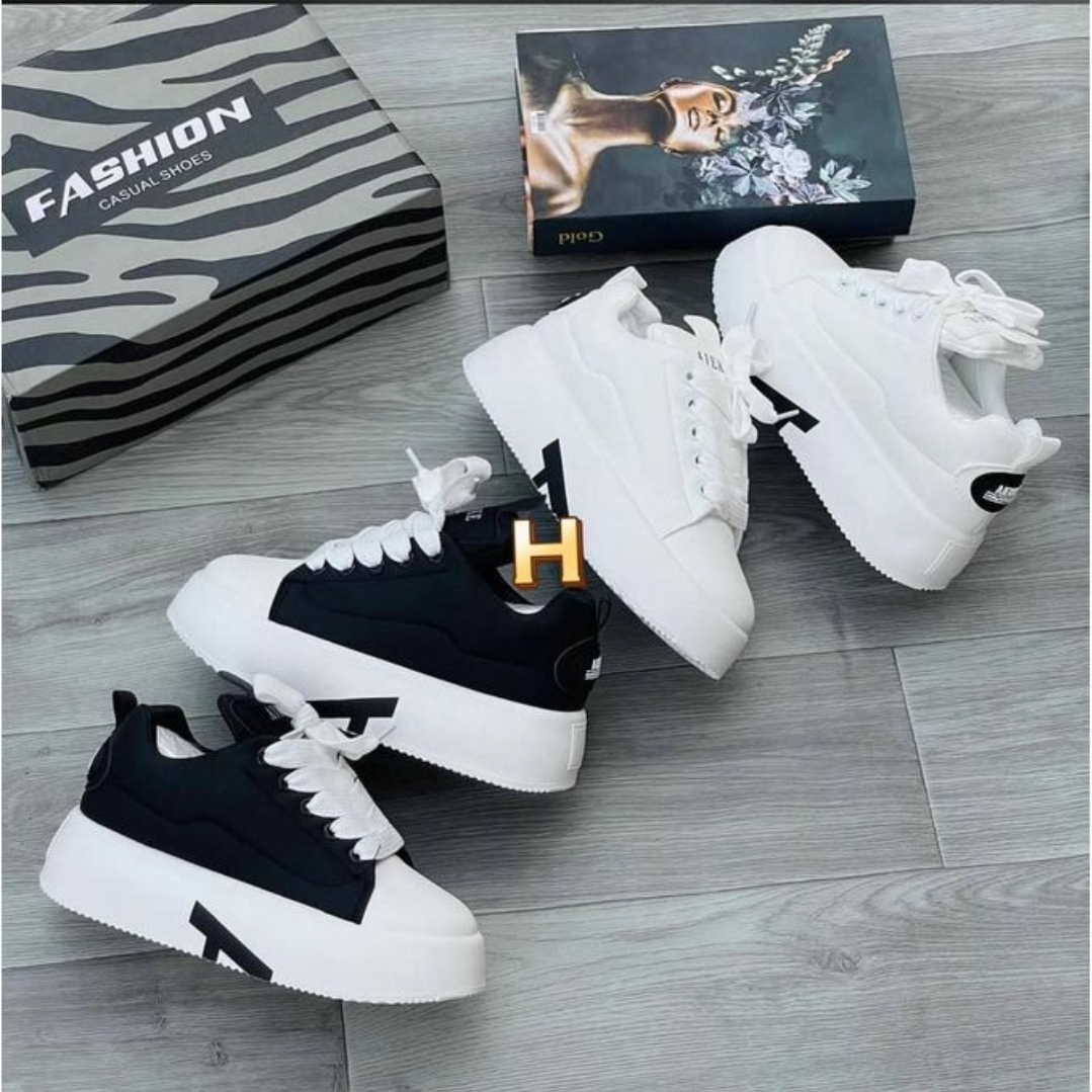 Ajekke Unisex Geometric Chunky Platform Sneakers