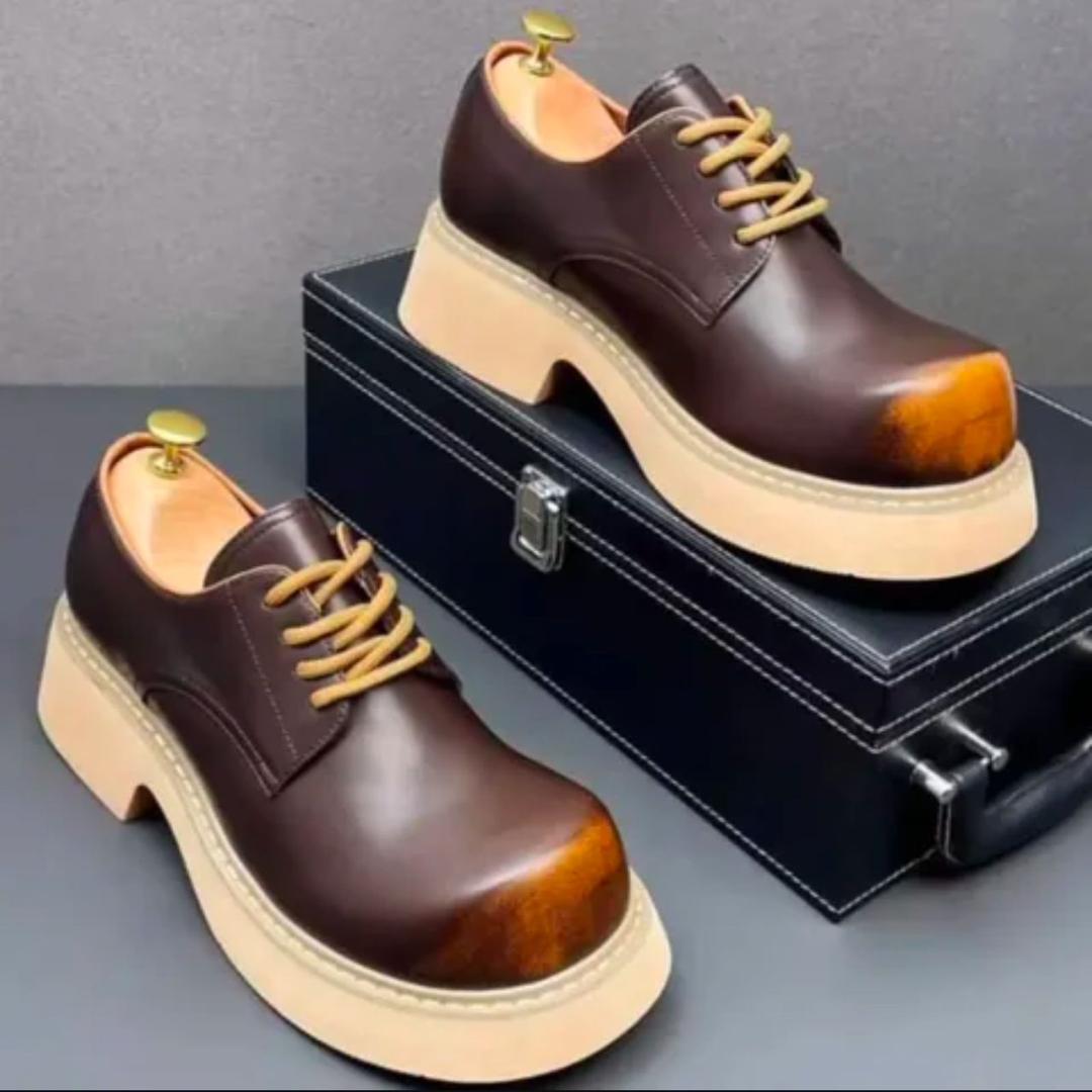 Balenciaga Steroid Derby Shoes – Vintage Burnished Brown / Cream