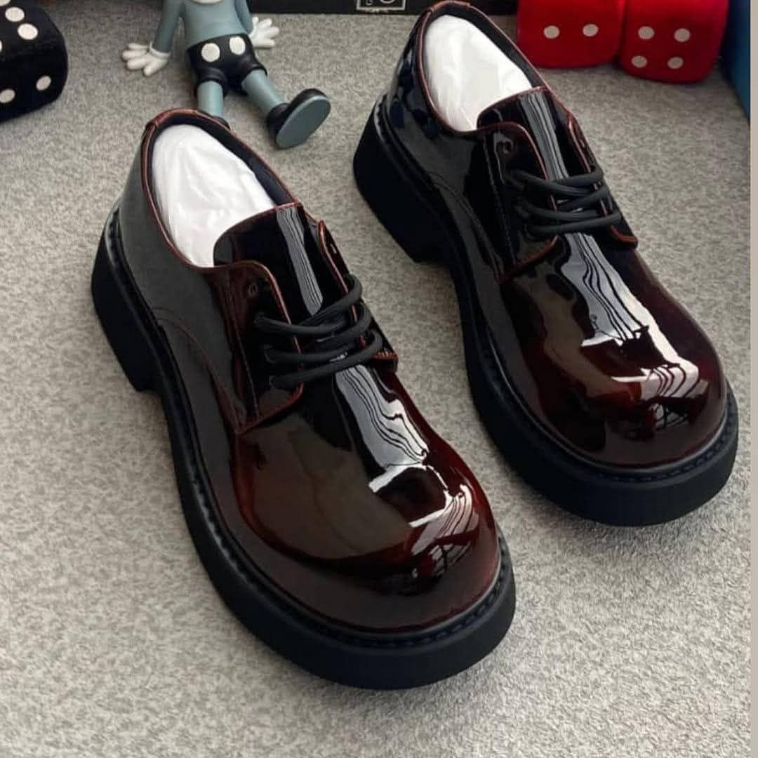 Balenciaga Steroid Derby Shoes – Vintage Burnished Brown / Cream — image 3