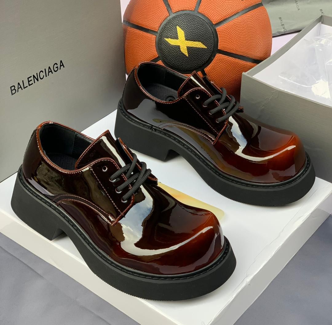 Balenciaga Steroid Derby Shoes – Vintage Burnished Brown / Cream — image 4