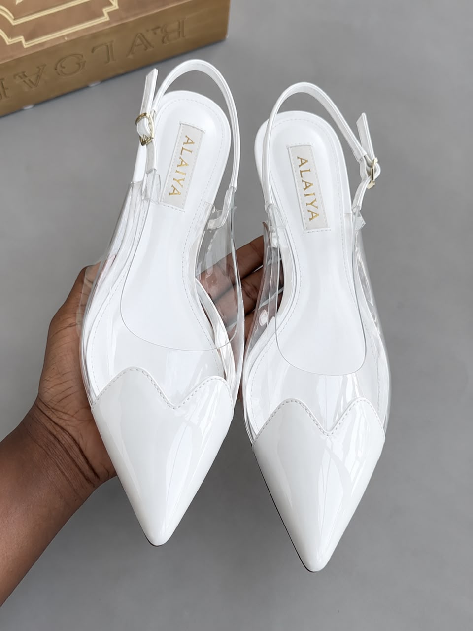 Clear PVC Heart-Toe Pointed Slingback Flat — image 5