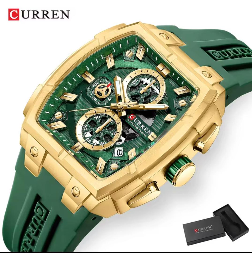 Curren Tonneau Chronograph Watch with Silicone Strap — image 4