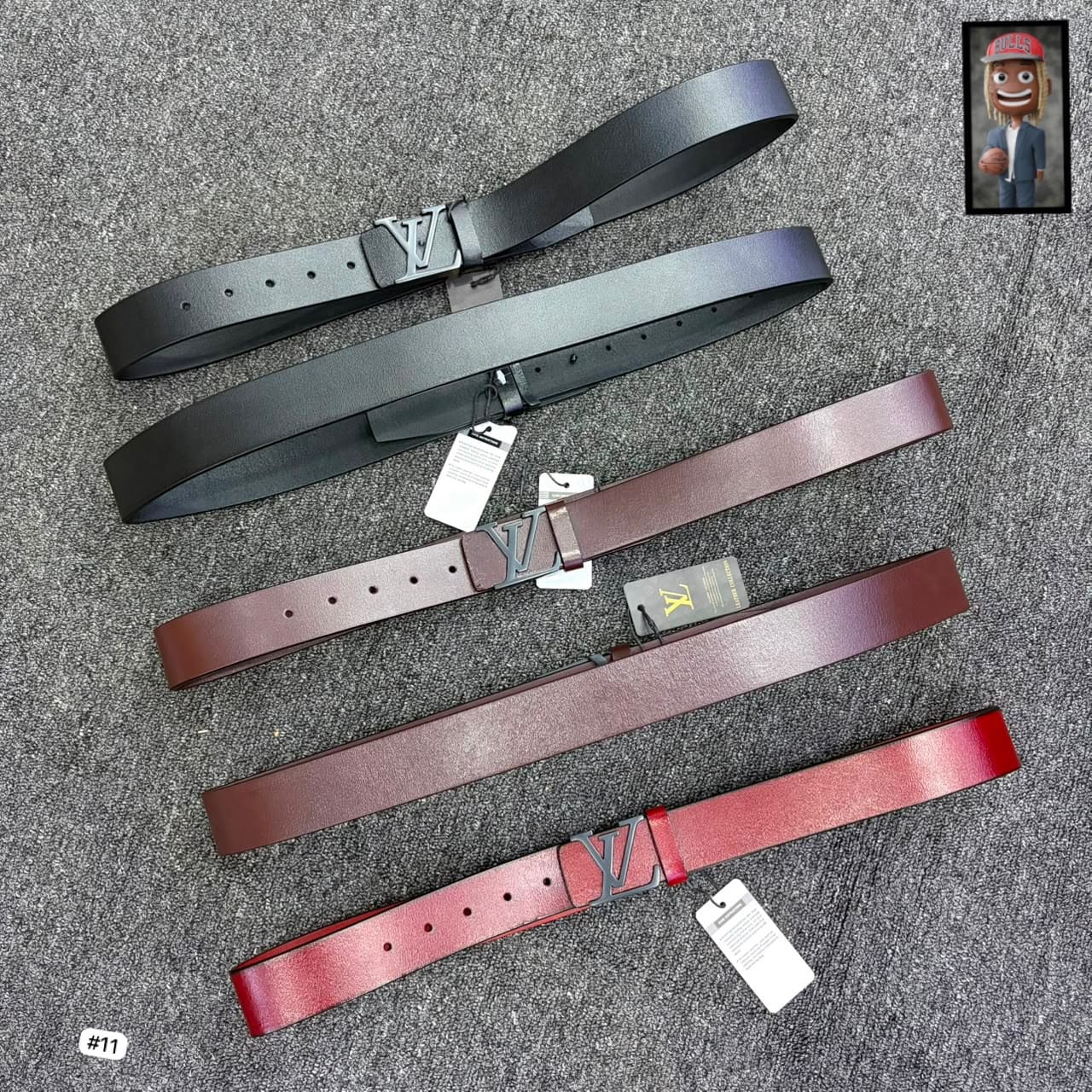 Designer Logo-Buckle Leather Belt Collection — image 4