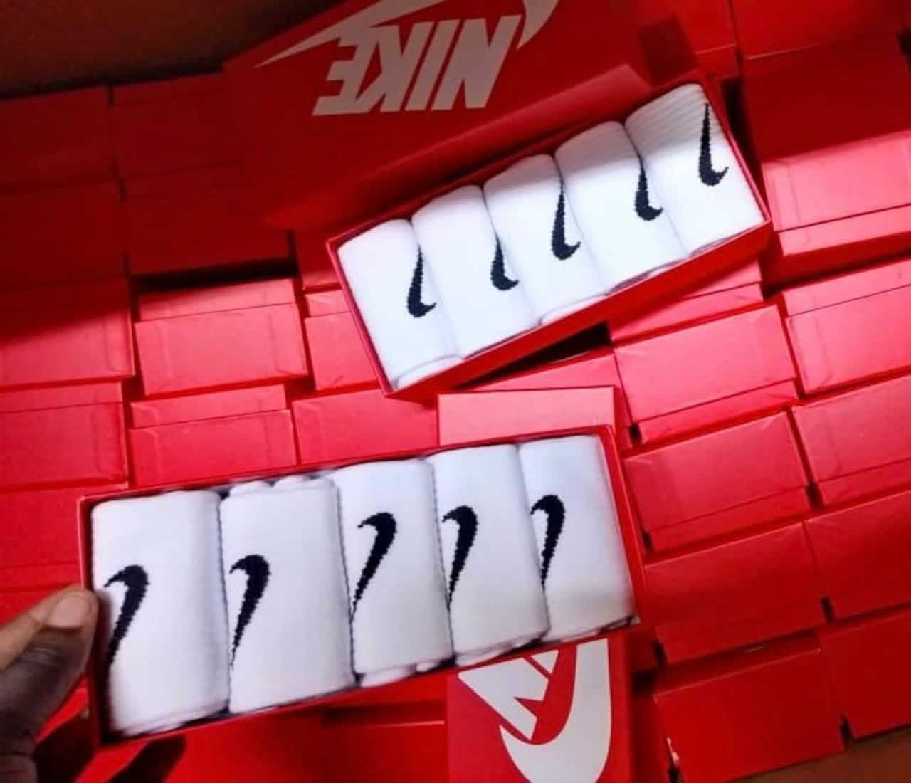 Designer Logo Crew Socks Gift Box Set (5 Pairs)