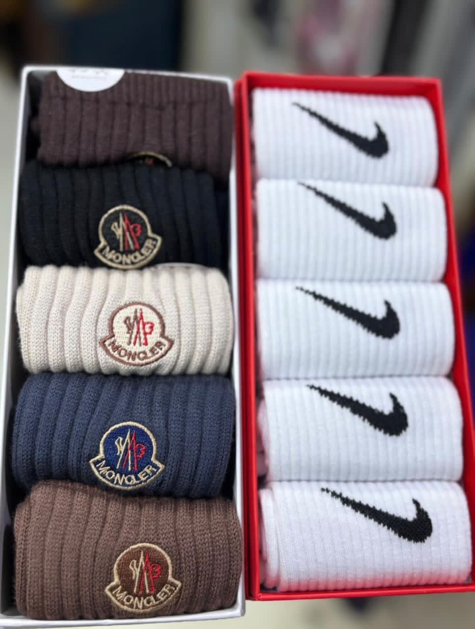 Designer Logo Crew Socks Gift Box Set (5 Pairs) — image 3