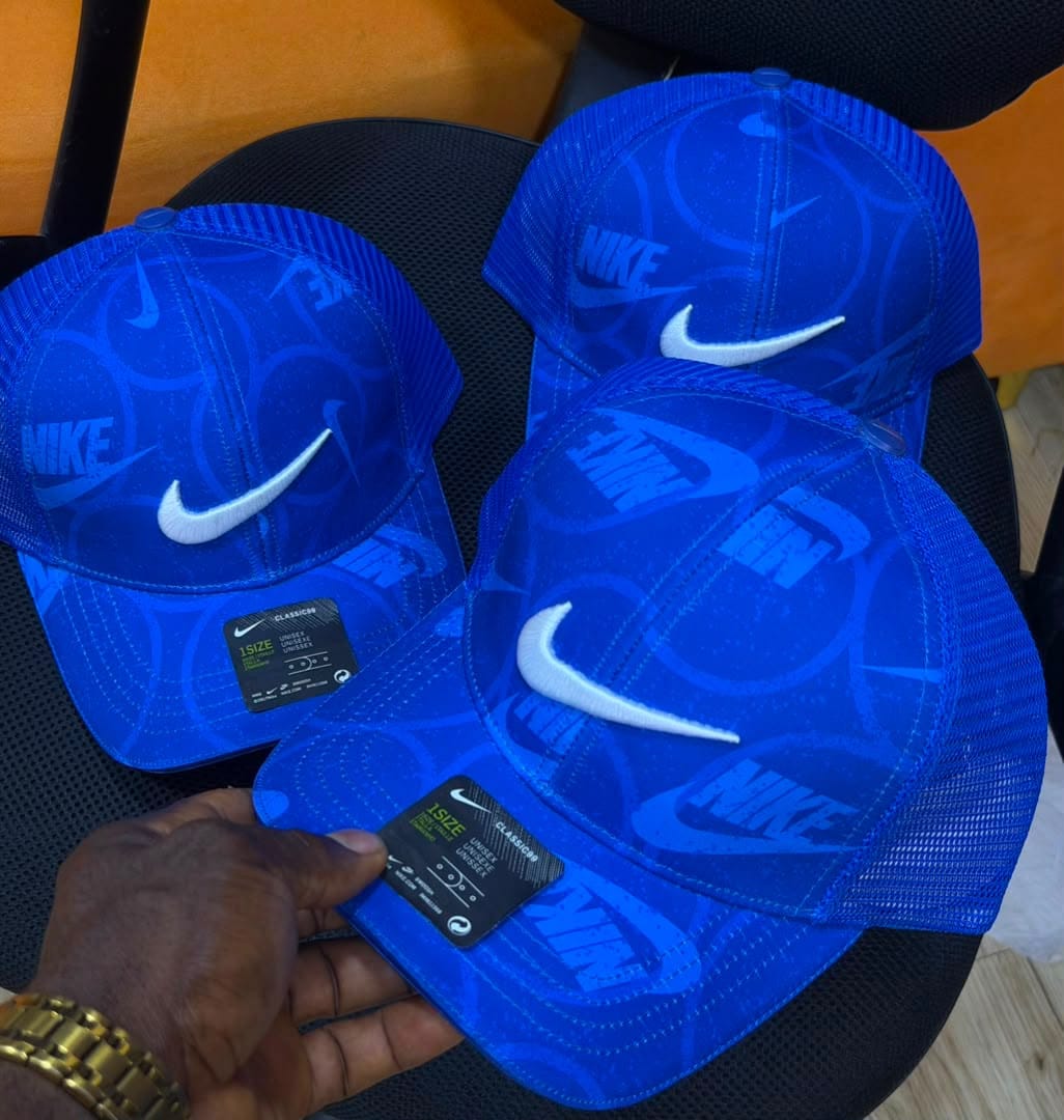 Designer Logo Trucker Caps – Blue Streetwear Collection — image 5