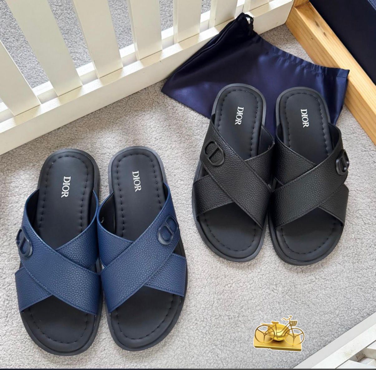 Dior Aqua Crossover Grain Leather Sandals