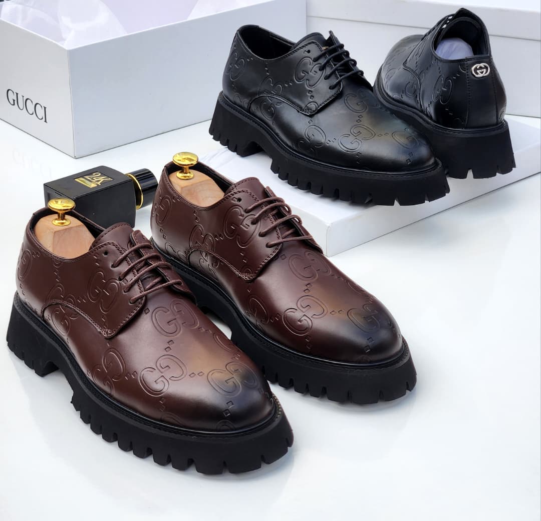 Embossed Monogram Derby Shoe on Lug Sole