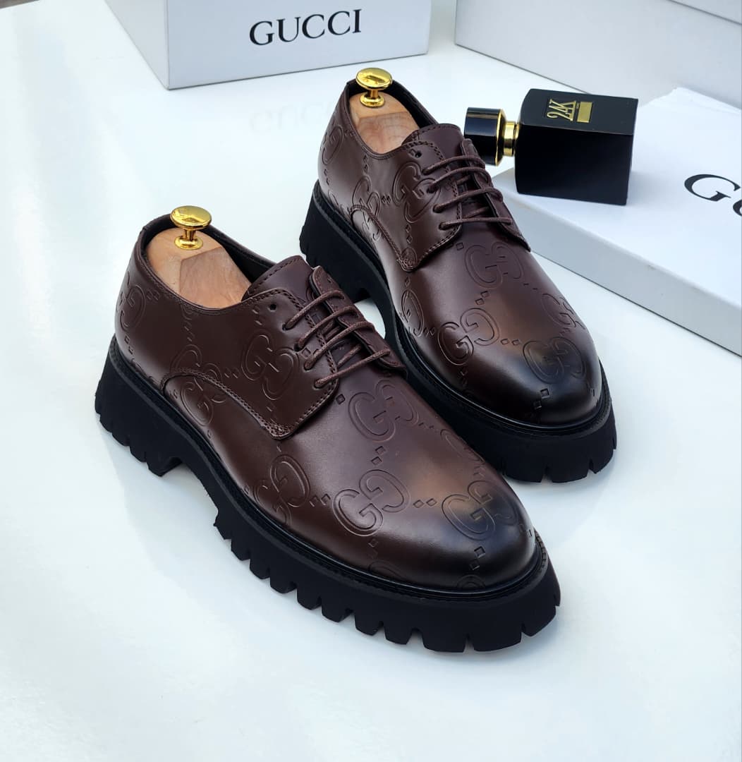 Embossed Monogram Derby Shoe on Lug Sole — image 3