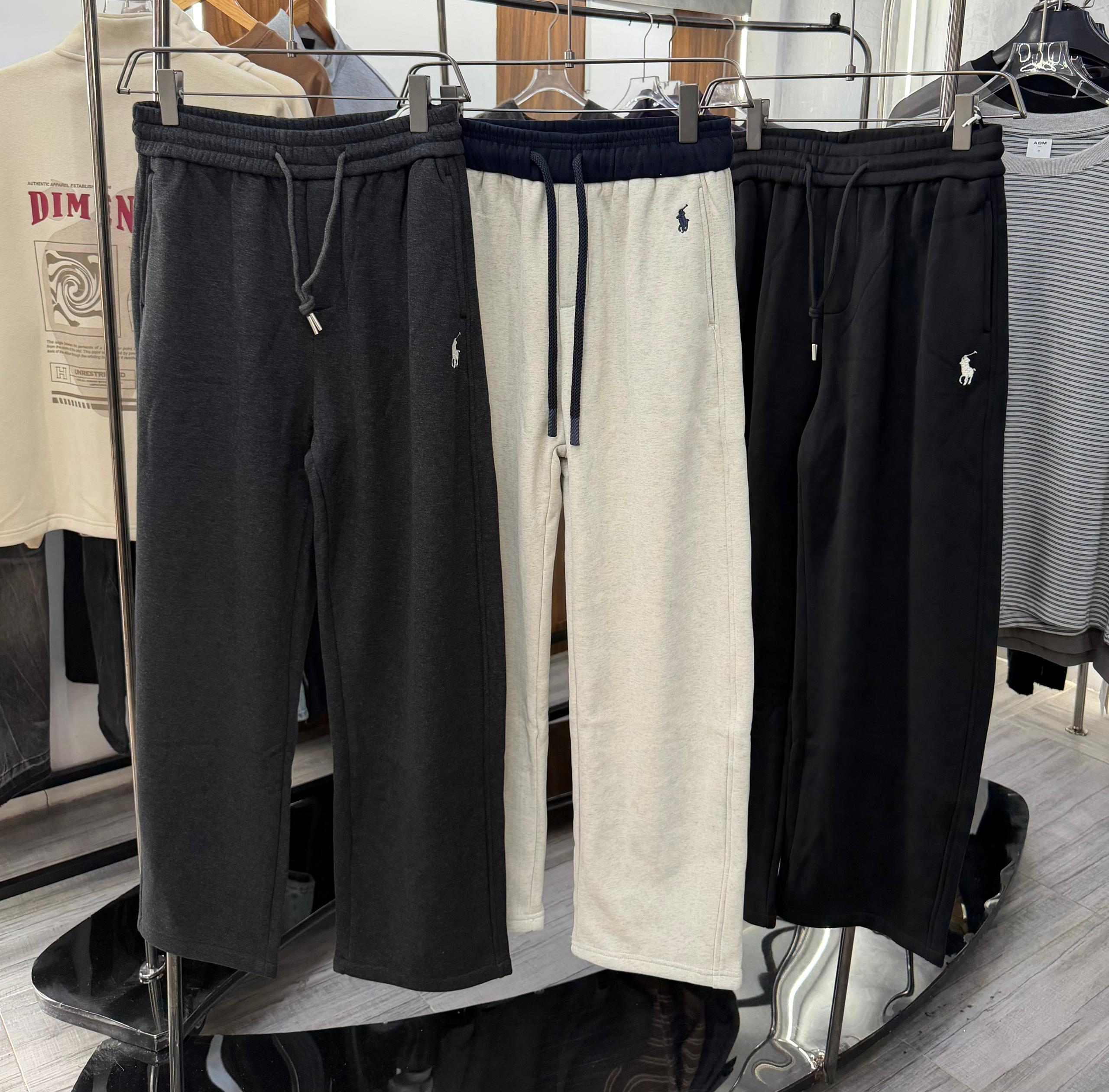 Heritage Wide-Leg Embroidered Fleece Sweatpants — image 1