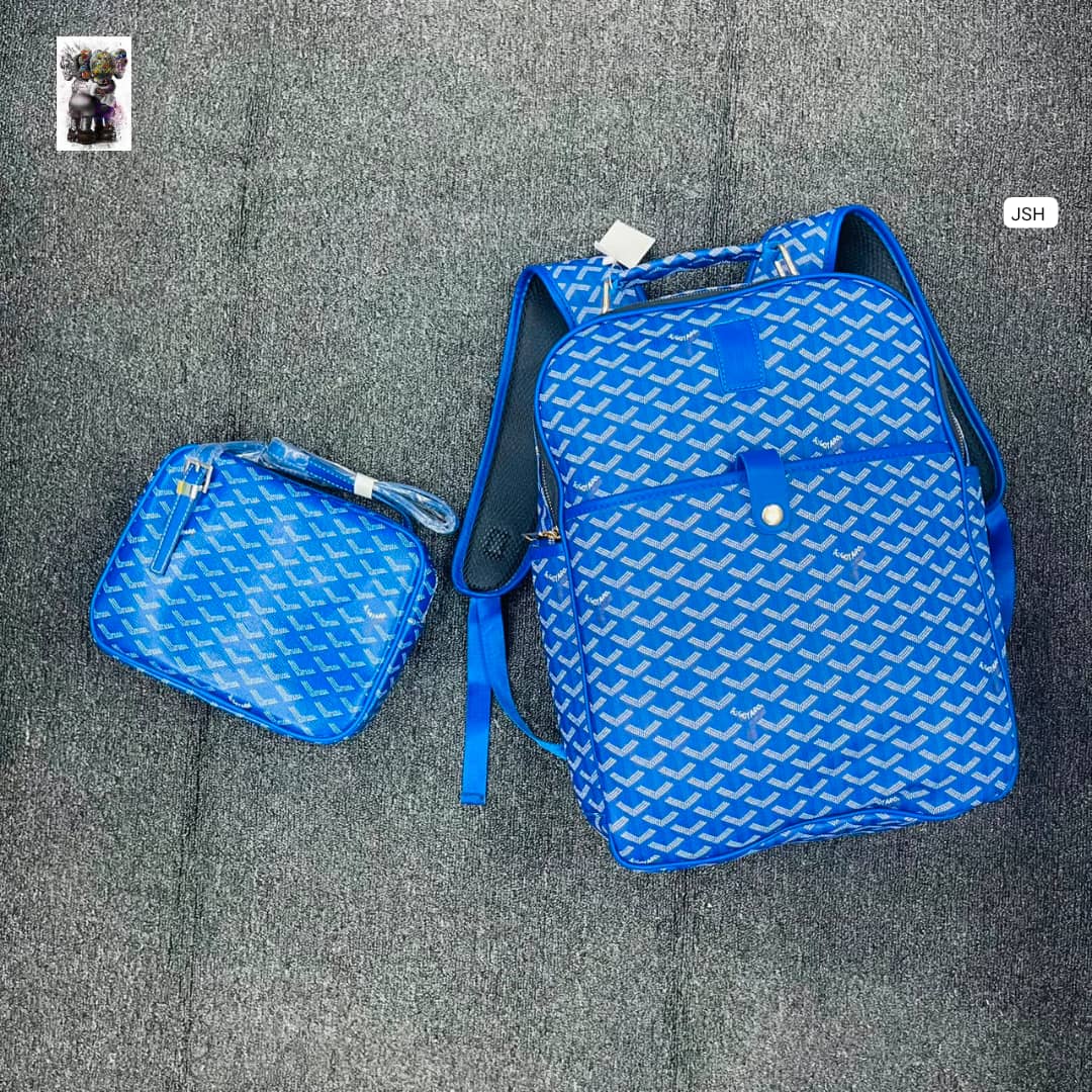 Luxury Chevron Pattern 3-Piece Travel Set – Premium Duffle Bag, Backpack & Crossbody Toiletry Pouch — image 3