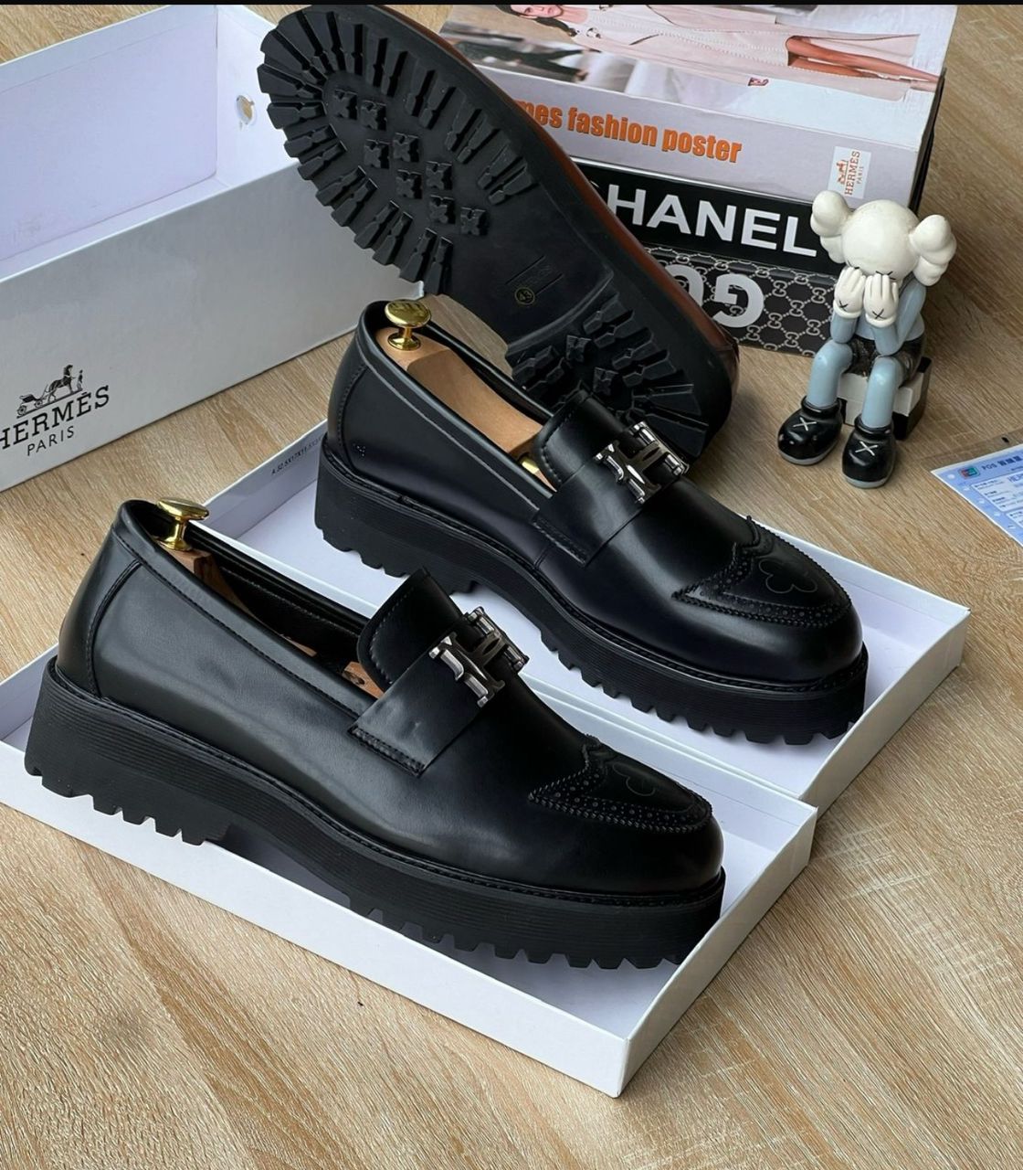Hermès-style chunky platform loafers — image 3