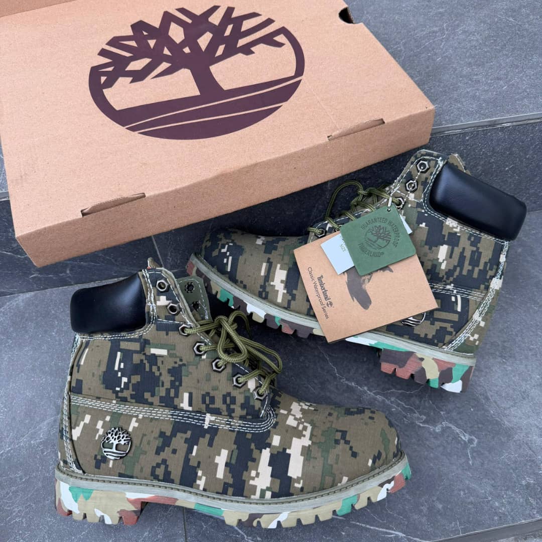 Men’s 6-Inch Digital Camo Waterproof Boots – Rugged Tactical Combat High-Top Streetwear Boots — image 1