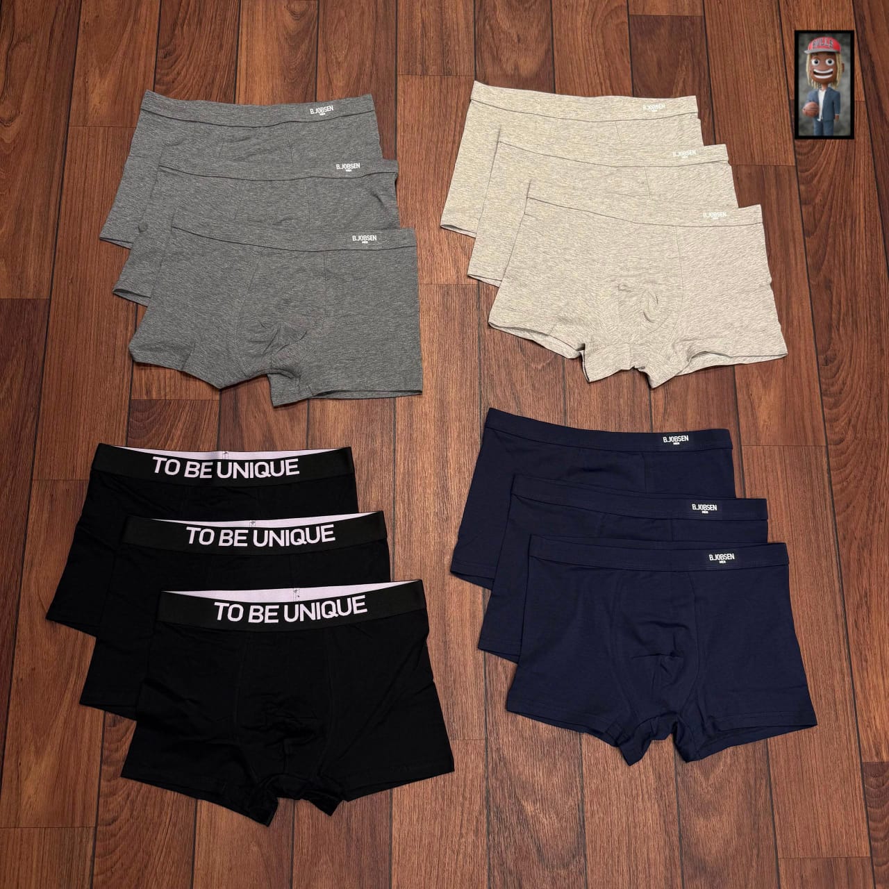 Men's Cotton Trunk Boxer Briefs 3-Pack Bundle — image 1