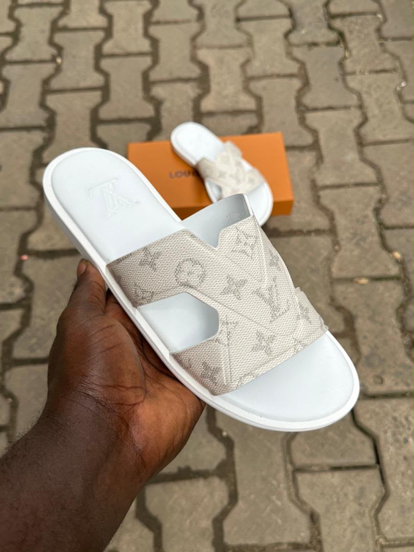 Monogram Print Slide Sandals – Multiple Colourways — image 1