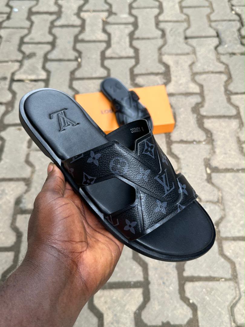 Monogram Print Slide Sandals – Multiple Colourways — image 2