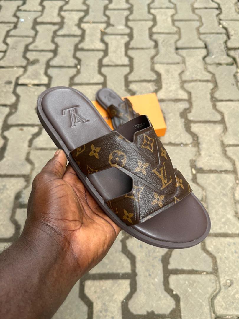 Monogram Print Slide Sandals – Multiple Colourways — image 3