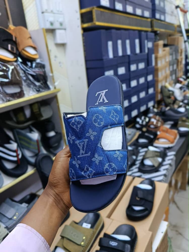 Monogram Print Slide Sandals – Multiple Colourways — image 7