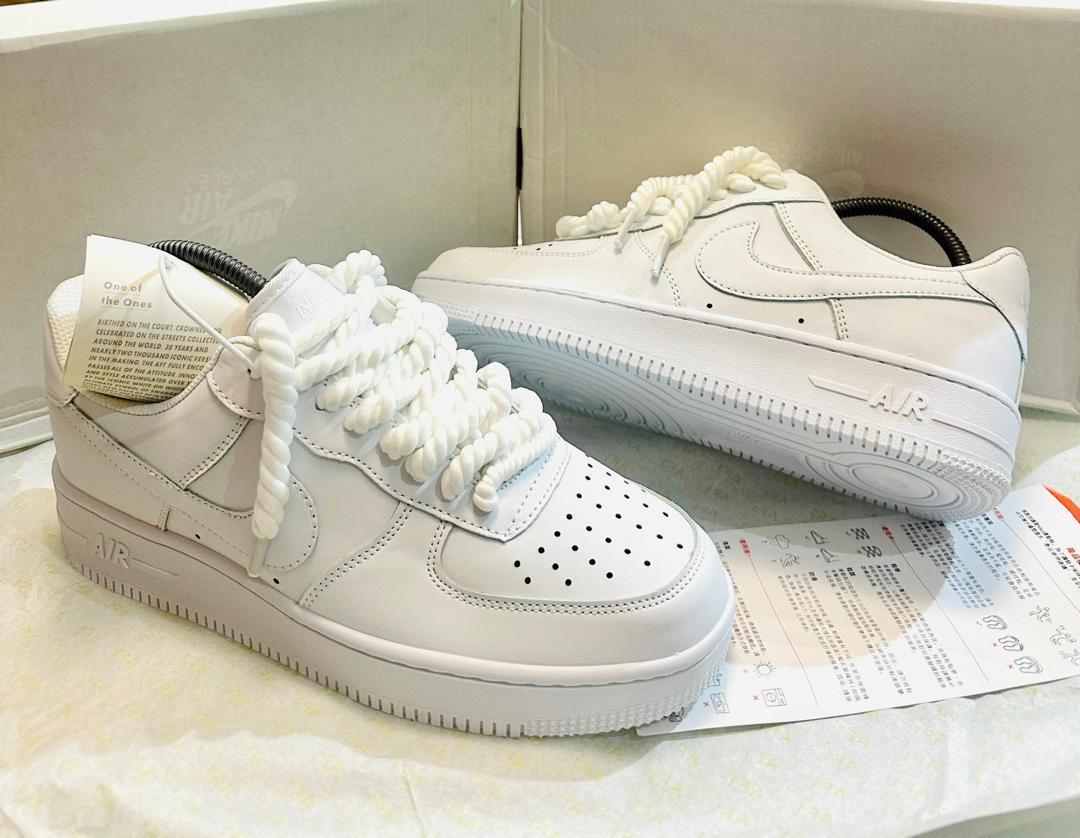 Nike Air Force 1 Low Custom 'Chunky White Rope Lace' Sneakers — image 1