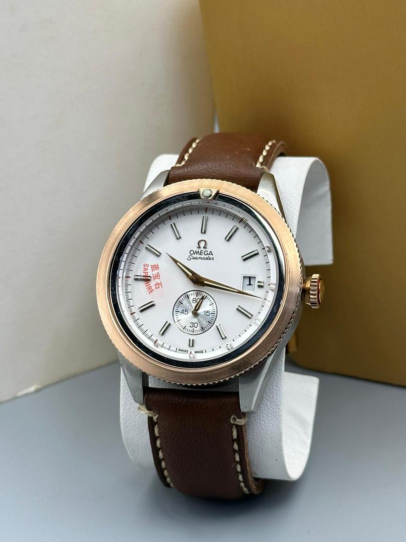 Omega Seamaster Men's Watch – Tan Leather Strap