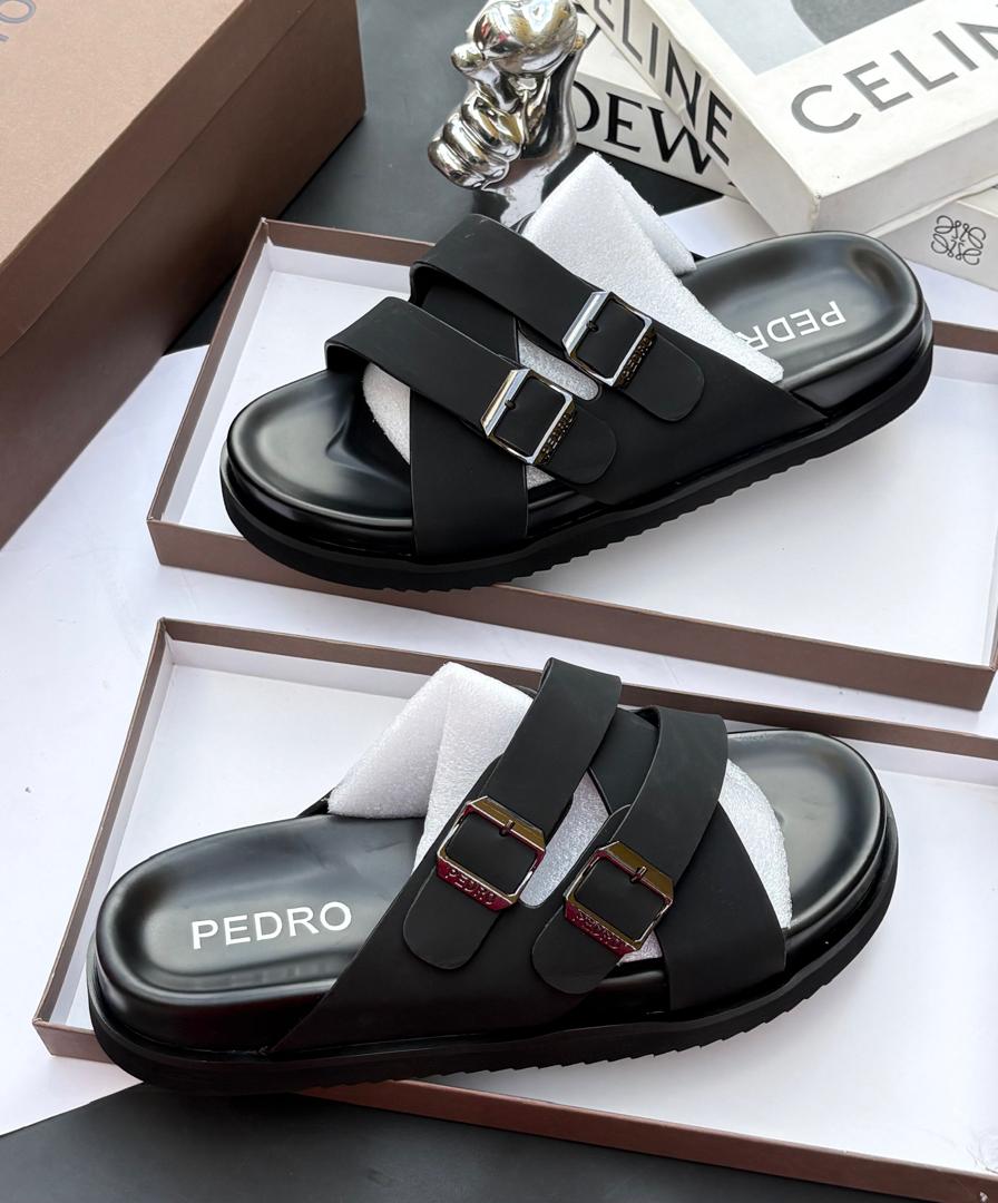 Premium Double-Strap Buckle Slide Sandals — image 3