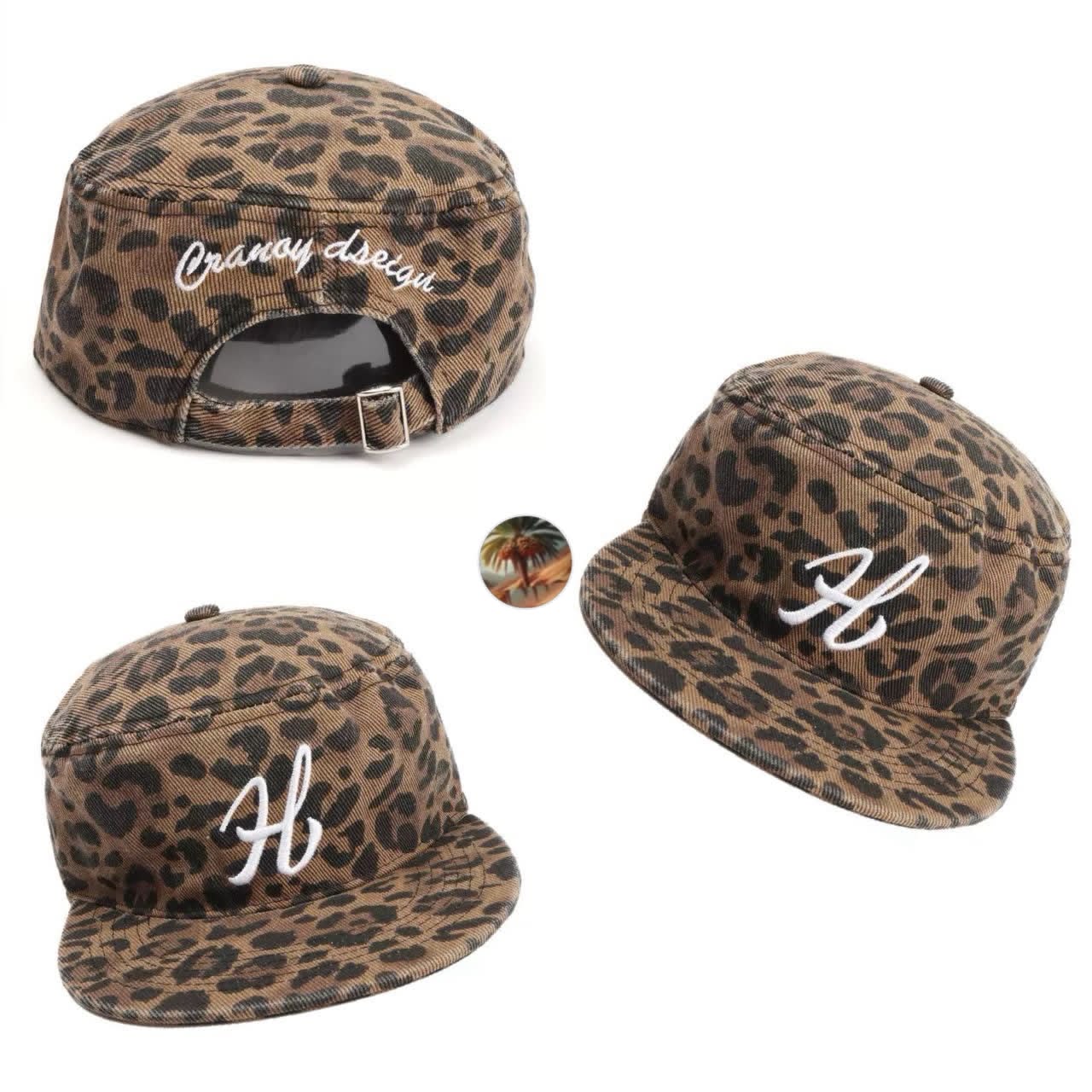Print Flat-Top Cadet Cap – Embroidered Script Letter Streetwear Hat — image 3