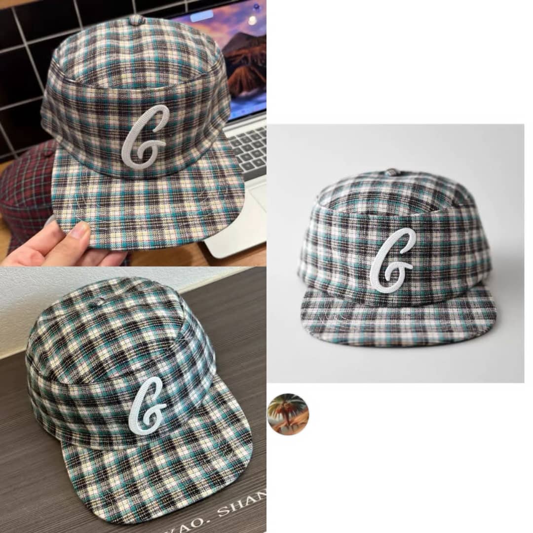 Print Flat-Top Cadet Cap – Embroidered Script Letter Streetwear Hat — image 4