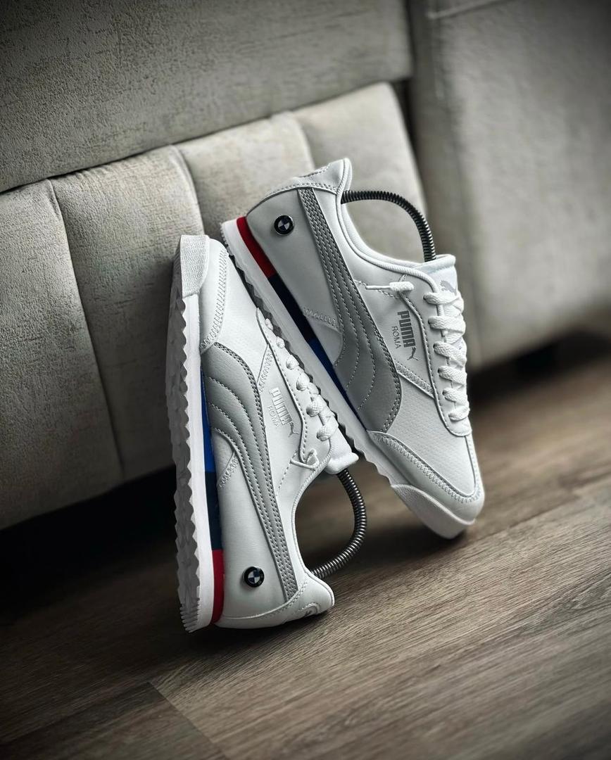 Puma BMW M Motorsport Roma Unisex Sneakers – Puma White/Grey Violet (BOXED) — image 1