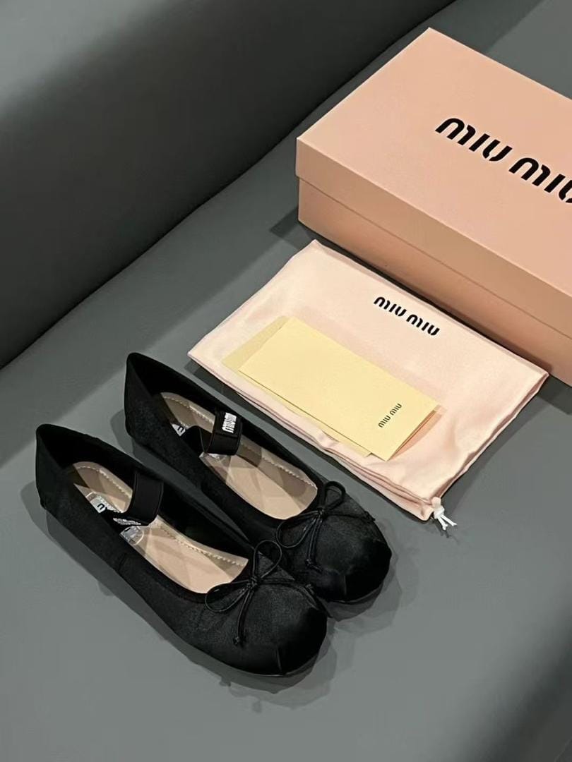 Satin Bow Ballet Flats – Blush Pink & Midnight Black — image 2