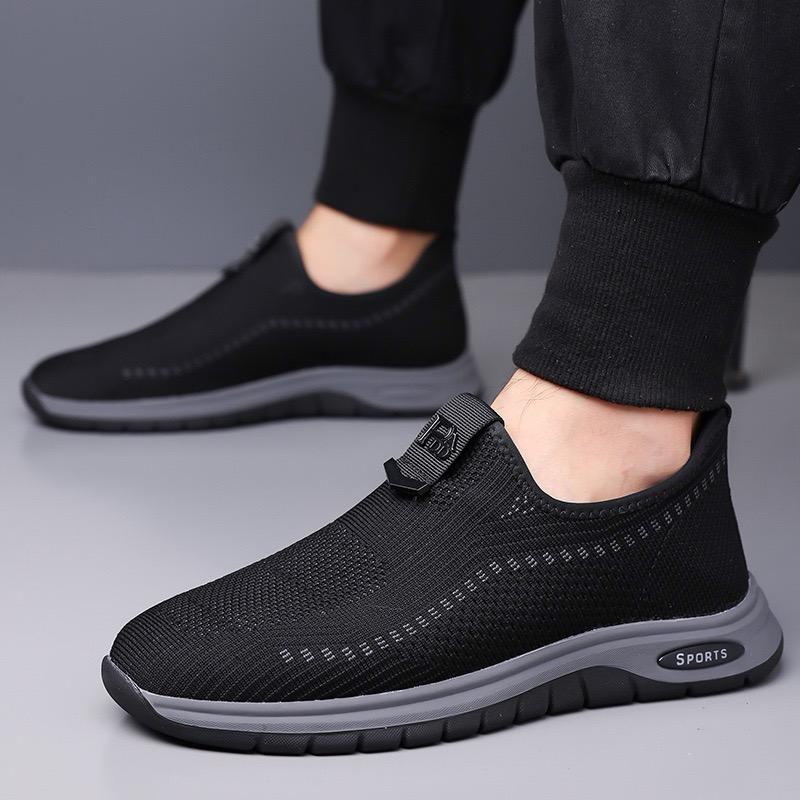 Slip-On Knit Sports Sneaker with Buckle Strap — image 1