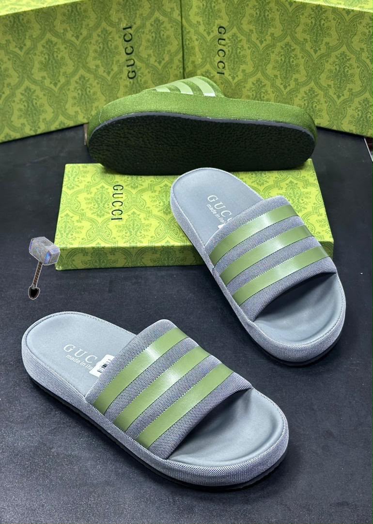 Striped Mesh Platform Slide Sandals – Unisex — image 1
