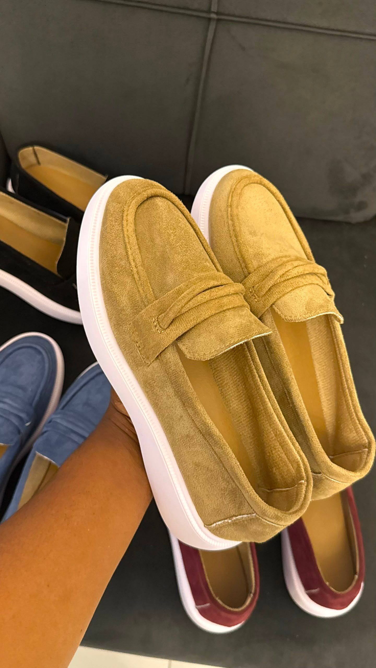 Suede Penny Loafer Sneaker on White Platform Sole — image 3