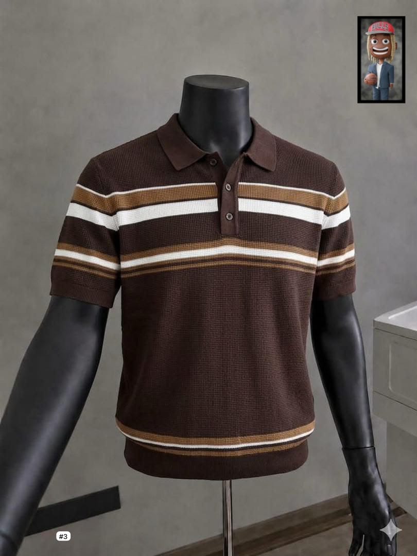 Textured Knit Polo Shirt – Multi-Colour Options — image 2