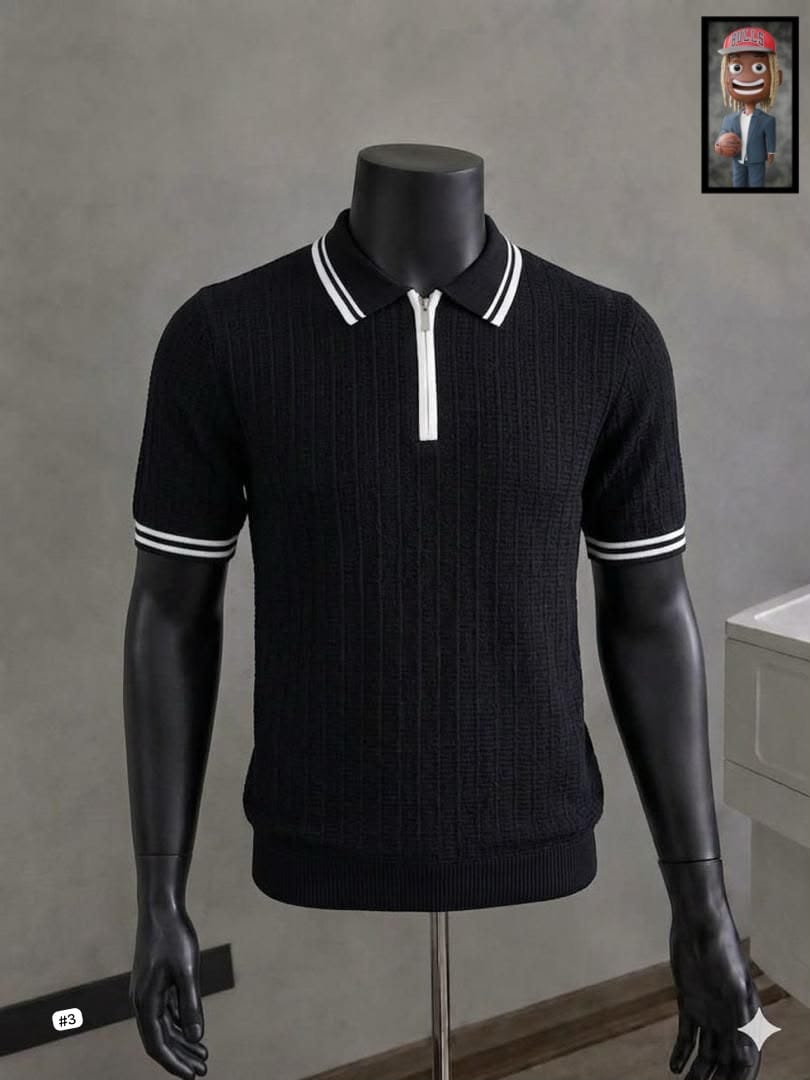Textured Knit Polo Shirt – Multi-Colour Options — image 3