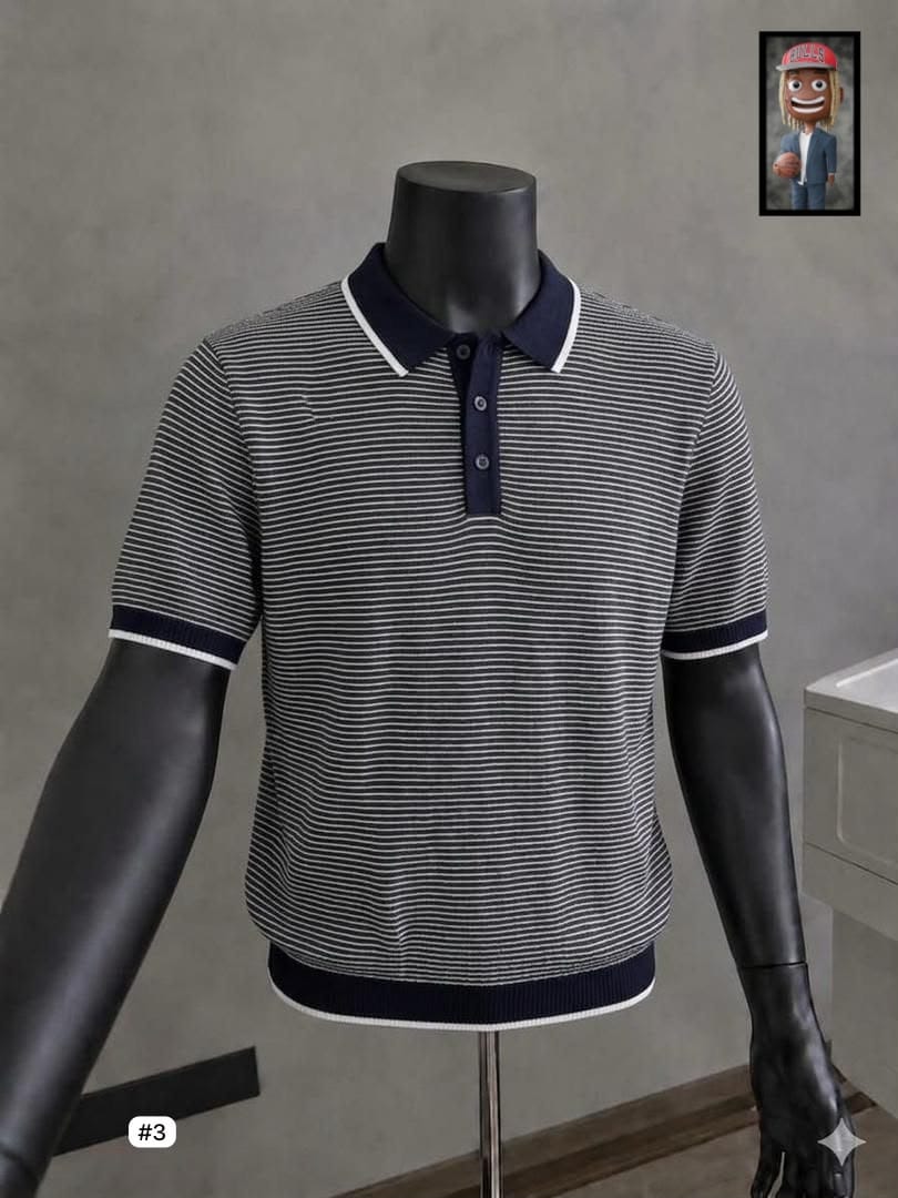 Textured Knit Polo Shirt – Multi-Colour Options — image 4