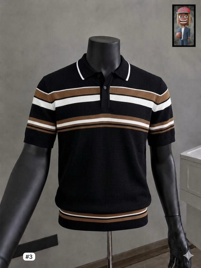 Textured Knit Polo Shirt – Multi-Colour Options — image 5