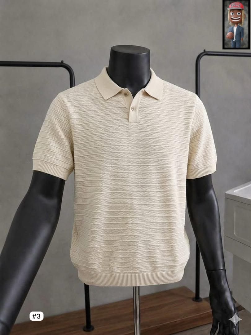 Textured Knit Polo Shirt – Multi-Colour Options — image 6