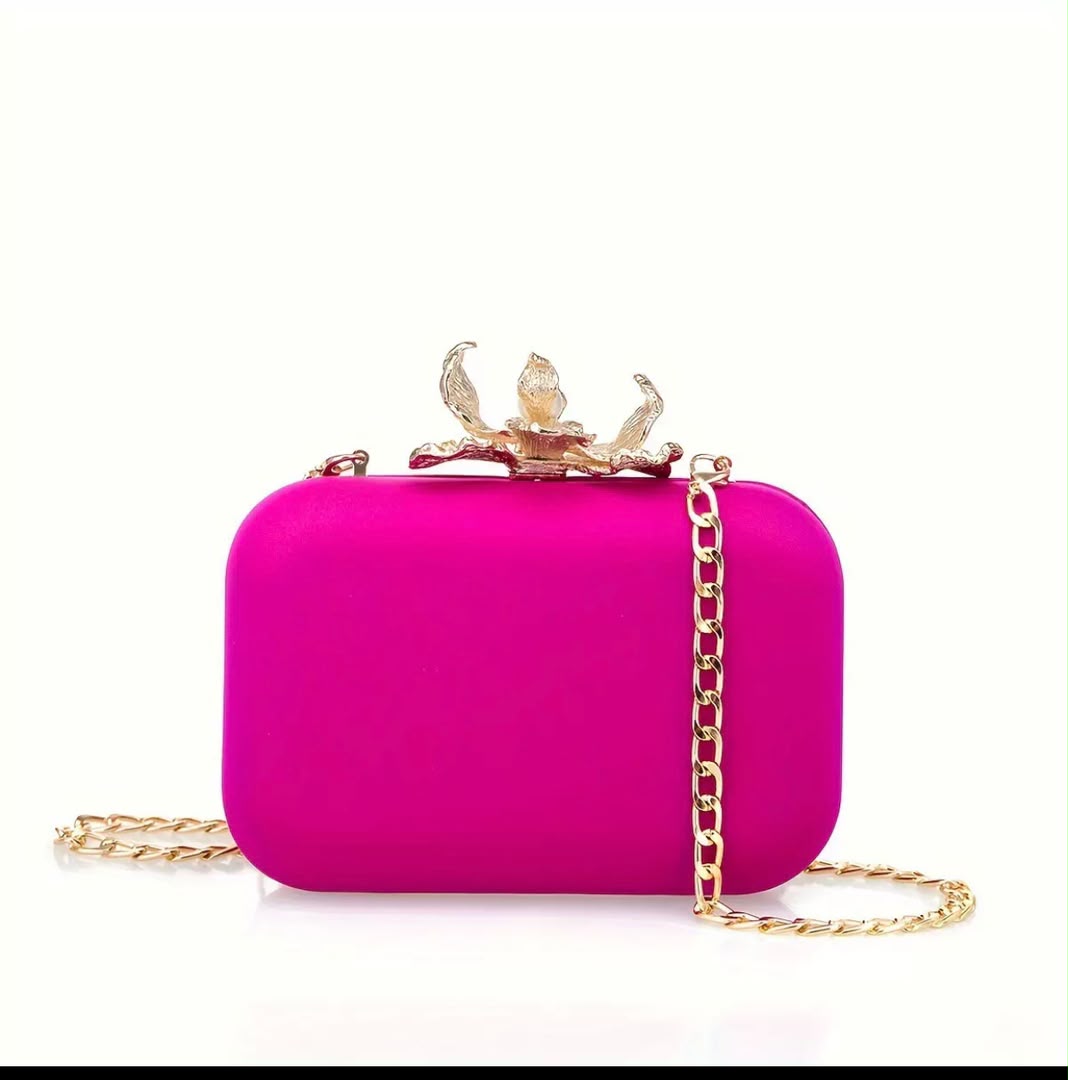 The Orchid Bloom Matte Minaudière – Luxury Evening Clutch Bag with Sculptural Floral Clasp — image 1