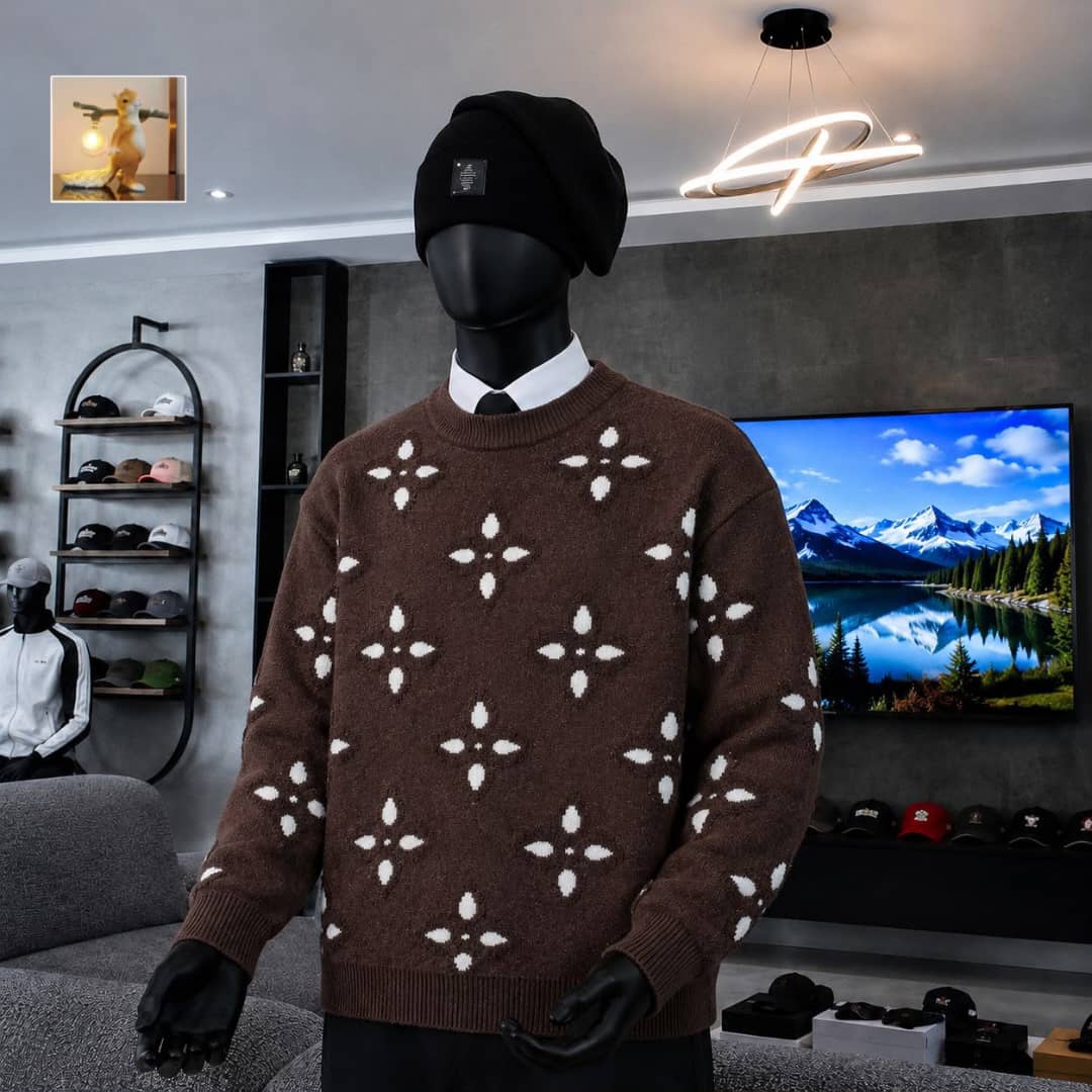 The Split-Panel Distressed Crewneck Sweater — image 2