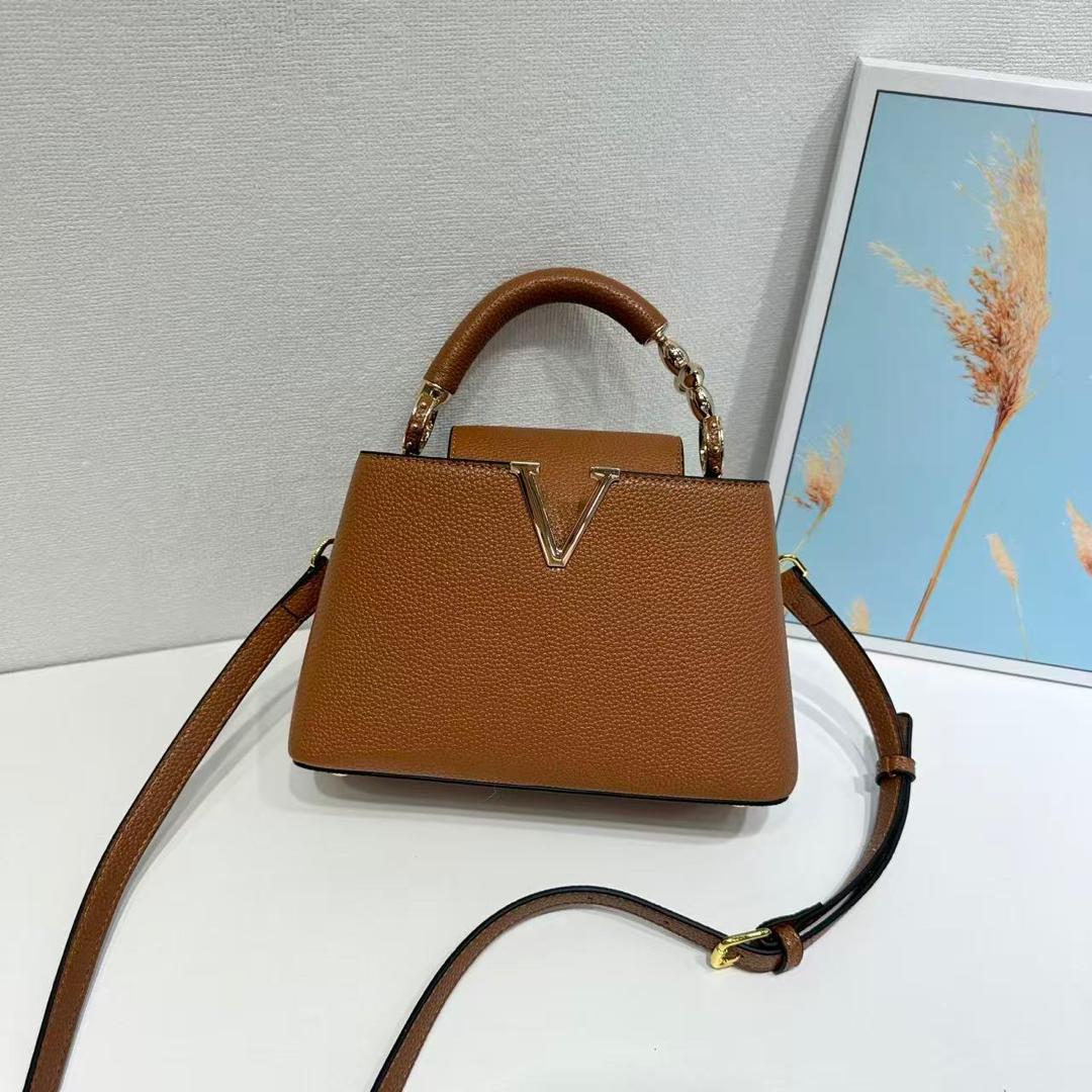 The Victoria Textured Top-Handle Bag – Structured Pebbled Crossbody with V-Hardware — image 2