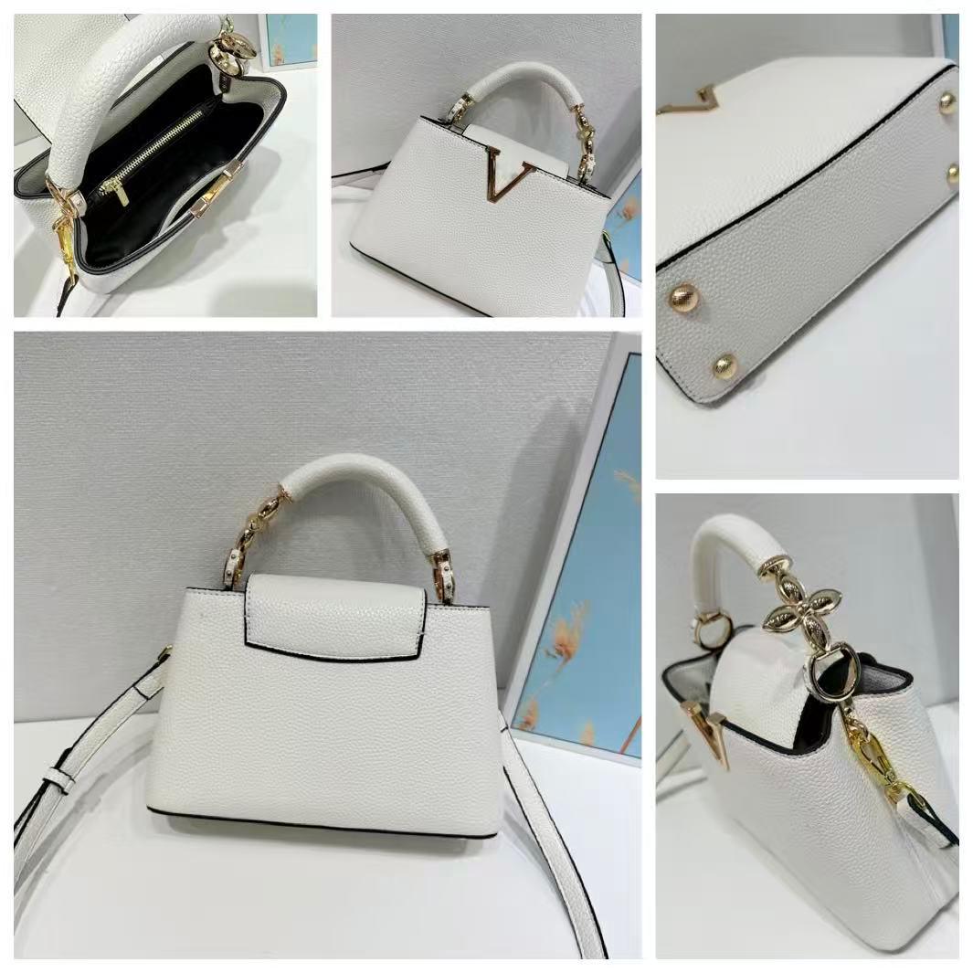 The Victoria Textured Top-Handle Bag – Structured Pebbled Crossbody with V-Hardware — image 4