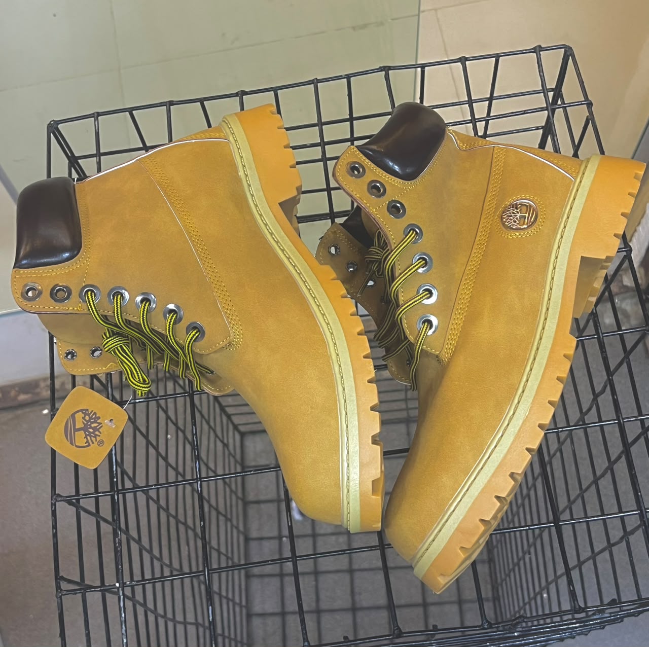 Unisex Lace-Up Ankle Boot in Wheat & Black Nubuck (Grade B) — image 1