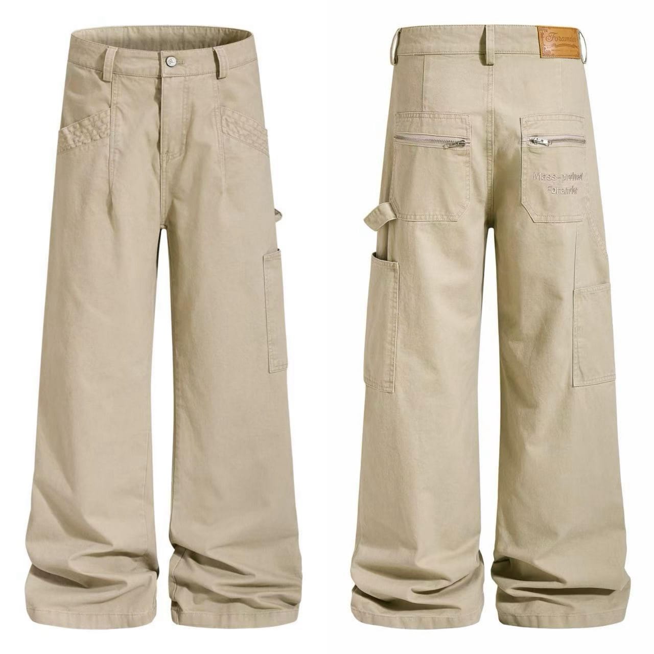 Wide-Leg Carpenter Cargo Pants in Cotton Twill — image 1