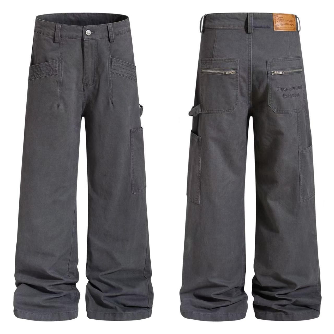 Wide-Leg Carpenter Cargo Pants in Cotton Twill — image 2