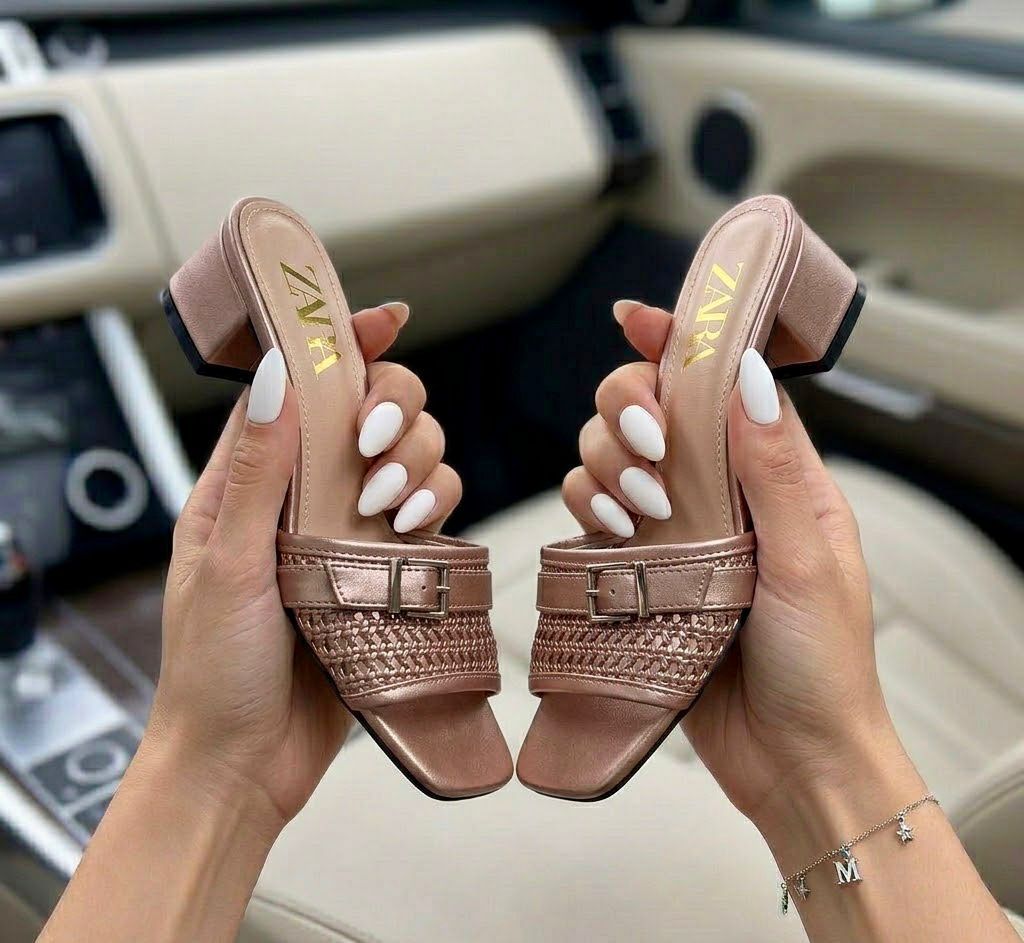 Zara Block Heel Slippers — image 1