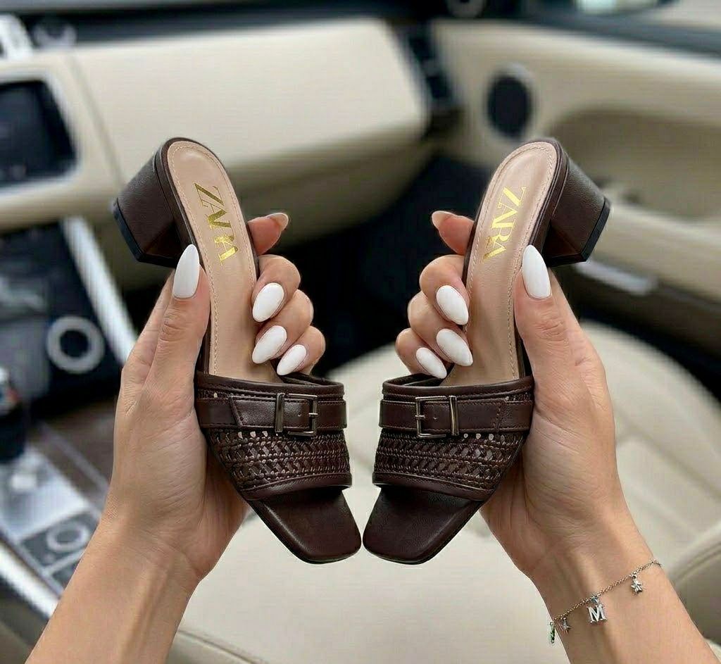 Zara Block Heel Slippers — image 2